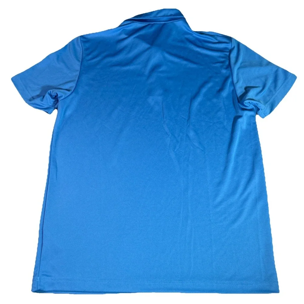 adidas‎ Shirt Men's M Blue Primegreen Chest Check Print Performance Golf Polo